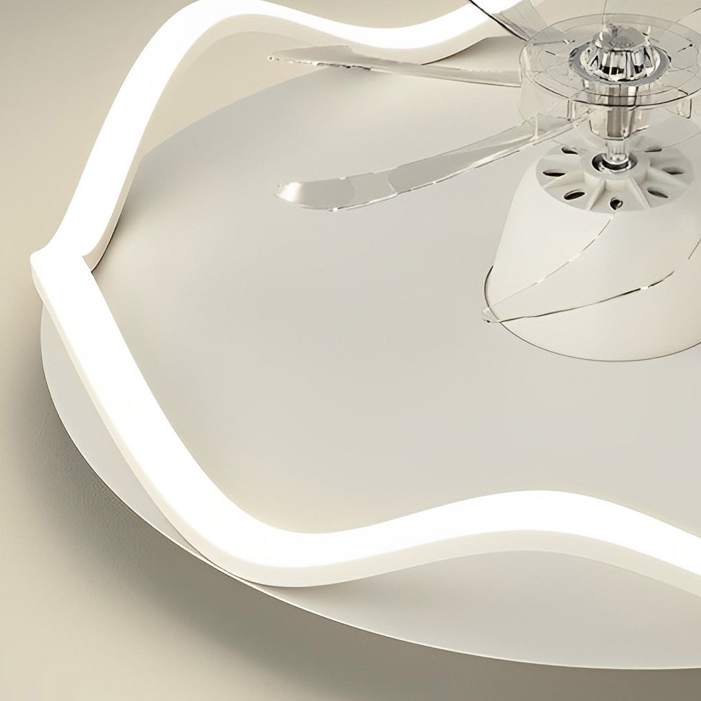 Modern 20 Inch Bladeless Ceiling Fan with 360 Degree Oscillating LED Light and Remote Control