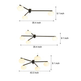 Modern White Glass Globe Semi Flush Mount Ceiling Light with Black Iron Arms