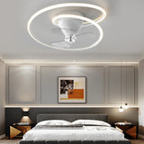 20 Inch Modern LED Ceiling Fan with 360 Degree Rotation Smart Dimmable Light for Bedroom