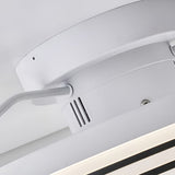 Modern Flush Mount Ceiling Fan with Stepless Dimming LED Light and 360 Degree Rotating Airflow