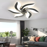 Modern Nordic Flower Shaped LED Ceiling Fan with Three Step Dimming and Timed Shutdown
