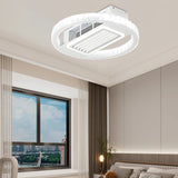 Nordic 19.7 Inch Low Profile Bladeless Ceiling Fan with Dimmable LED Light and 6 Speed Remote Control