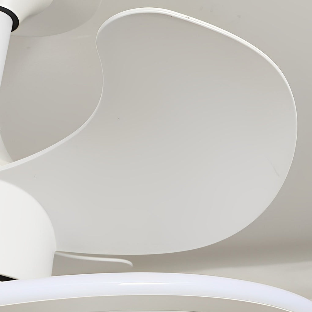 Modern Waves Flower Bladeless Ceiling Fan with LED Lighting Mute Timing Nordic Creative Chandelier Fan