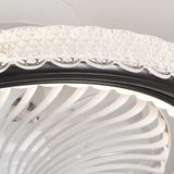 Modern Flush Mount Bladeless Ceiling Fan with Dimmable LED Light and Silent Motor