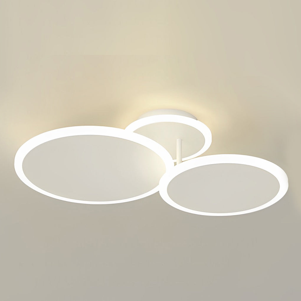Modern Nordic Round LED Flush Mount Ceiling Light Matte White Finish with 3 Step Dimming
