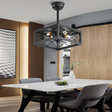 Retro Bladeless Ceiling Fan with 3 Color Dimmable LED Light and Remote Control