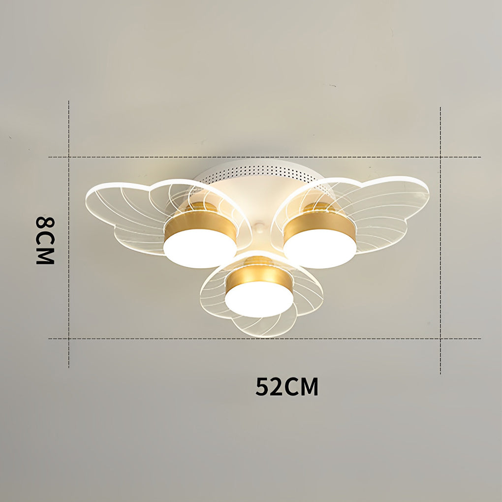 Modern Gold Flower Petal LED Ceiling Light Nordic Flush Mount Fixture for Bedroom and Living Room