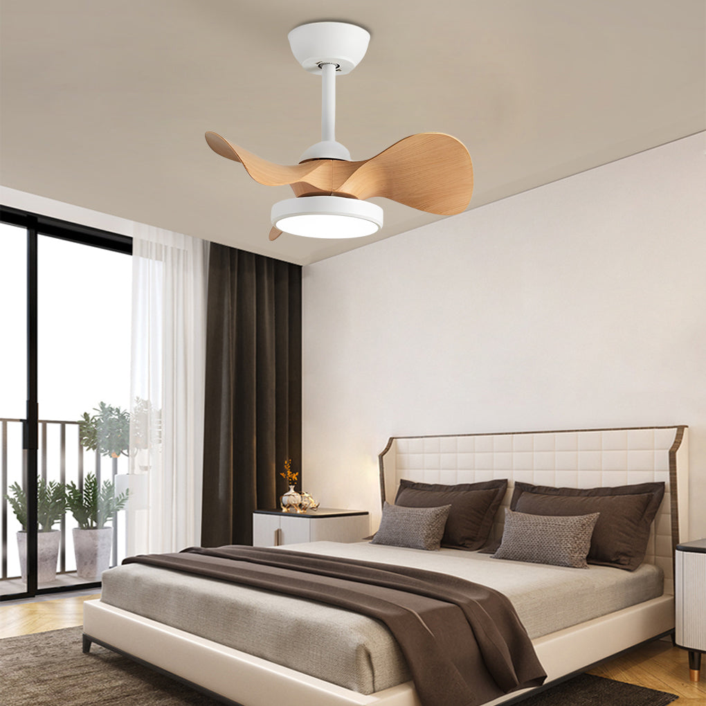 Modern 3 Blade LED Ceiling Fan with Remote Dimmable Light and Quiet Inverter Motor for Bedroom