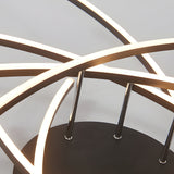 Modern Minimalist Line Design LED Ceiling Light Dimmable Flush Mount Lamp with Remote Control