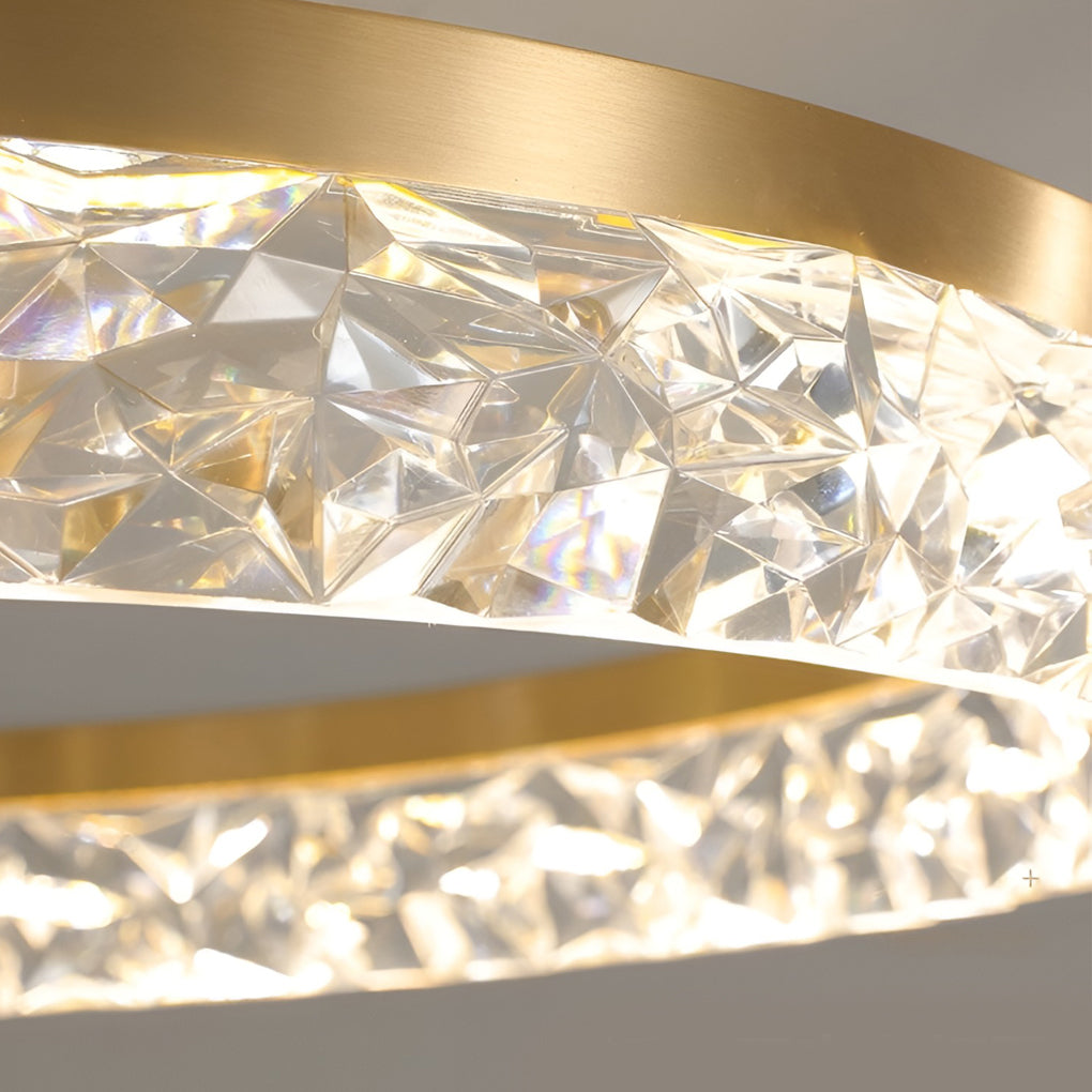 60W Modern Gold Round LED Ceiling Light Minimalist Flush Mount Lighting Fixture