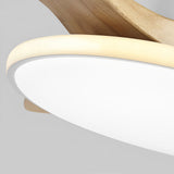 Modern Nordic Wood Ceiling Fan with Dimmable LED Light and Remote 48 Inch Quiet Reversible Motor