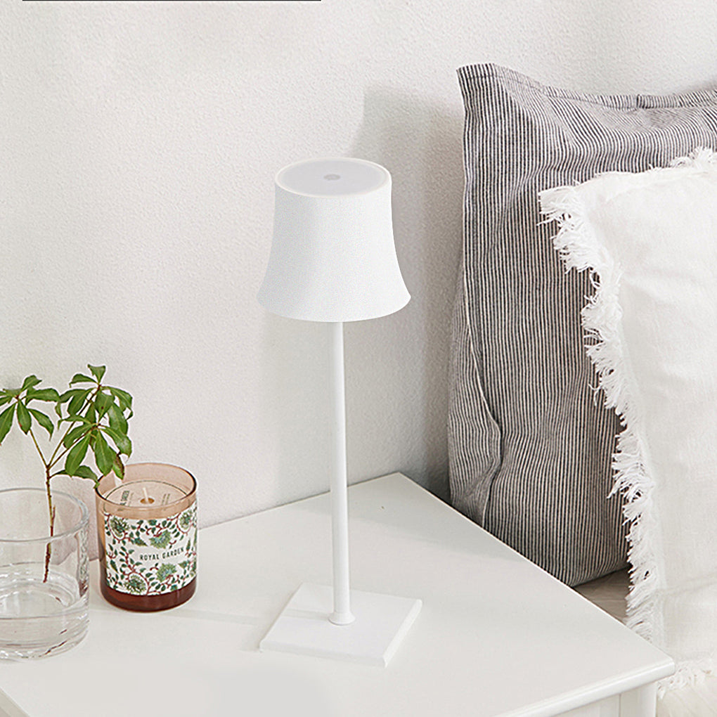 15 Inch Cordless Rechargeable LED Table Lamp Modern Metal Desk Light for Living Room and Patio