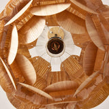 15 Inch Rustic Pineapple Ash Wood Pendant Light Handcrafted Wooden Hanging Lamp for Kitchen Island