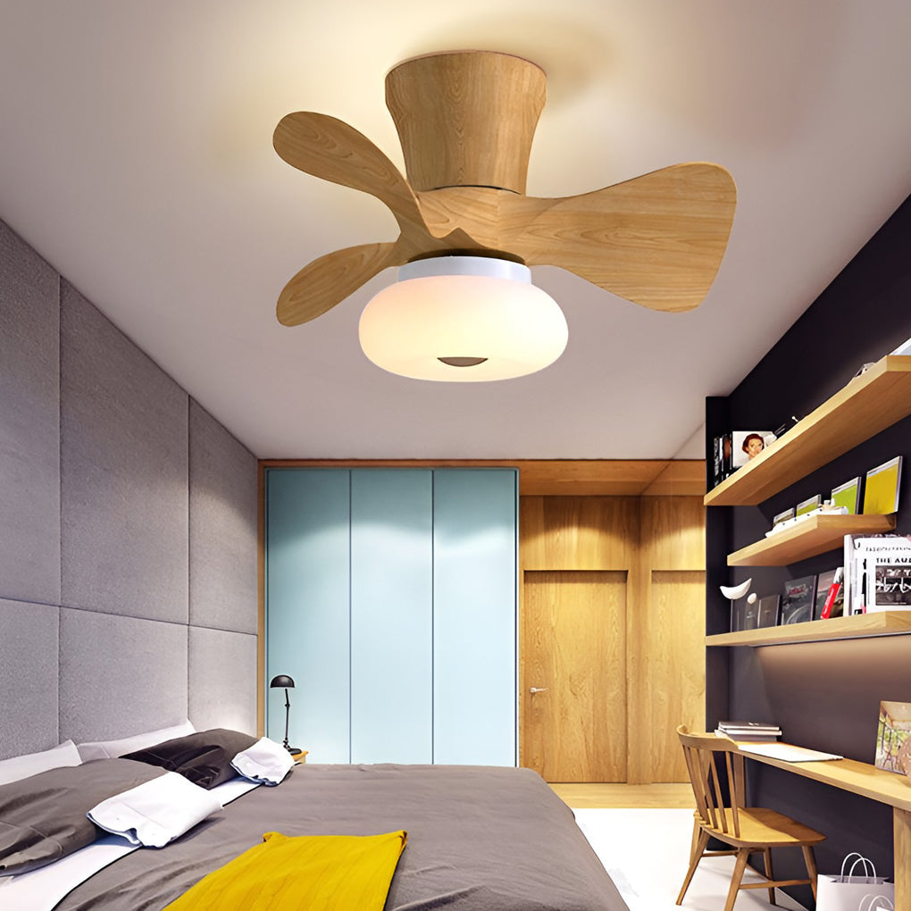 Nordic Style Macaron Color LED Ceiling Fan with Inverter Motor and Remote Control Dimming