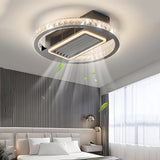 Nordic 19.7 Inch Low Profile Bladeless Ceiling Fan with Dimmable LED Light and 6 Speed Remote Control