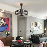 Retro Bladeless Ceiling Fan with 3 Color Dimmable LED Light and Remote Control