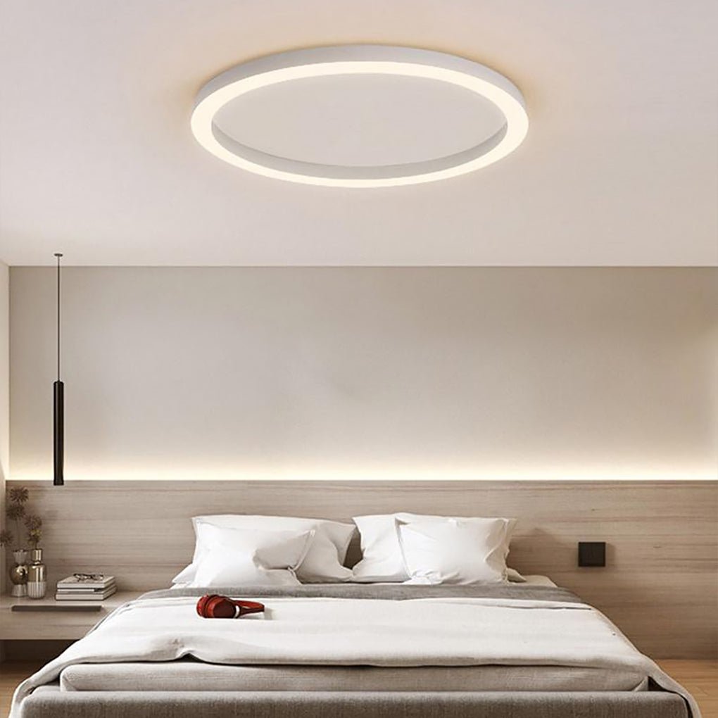 16 Inch Dimmable Round LED Flush Mount Ceiling Light Modern Simple Circle Lamp with Remote Control