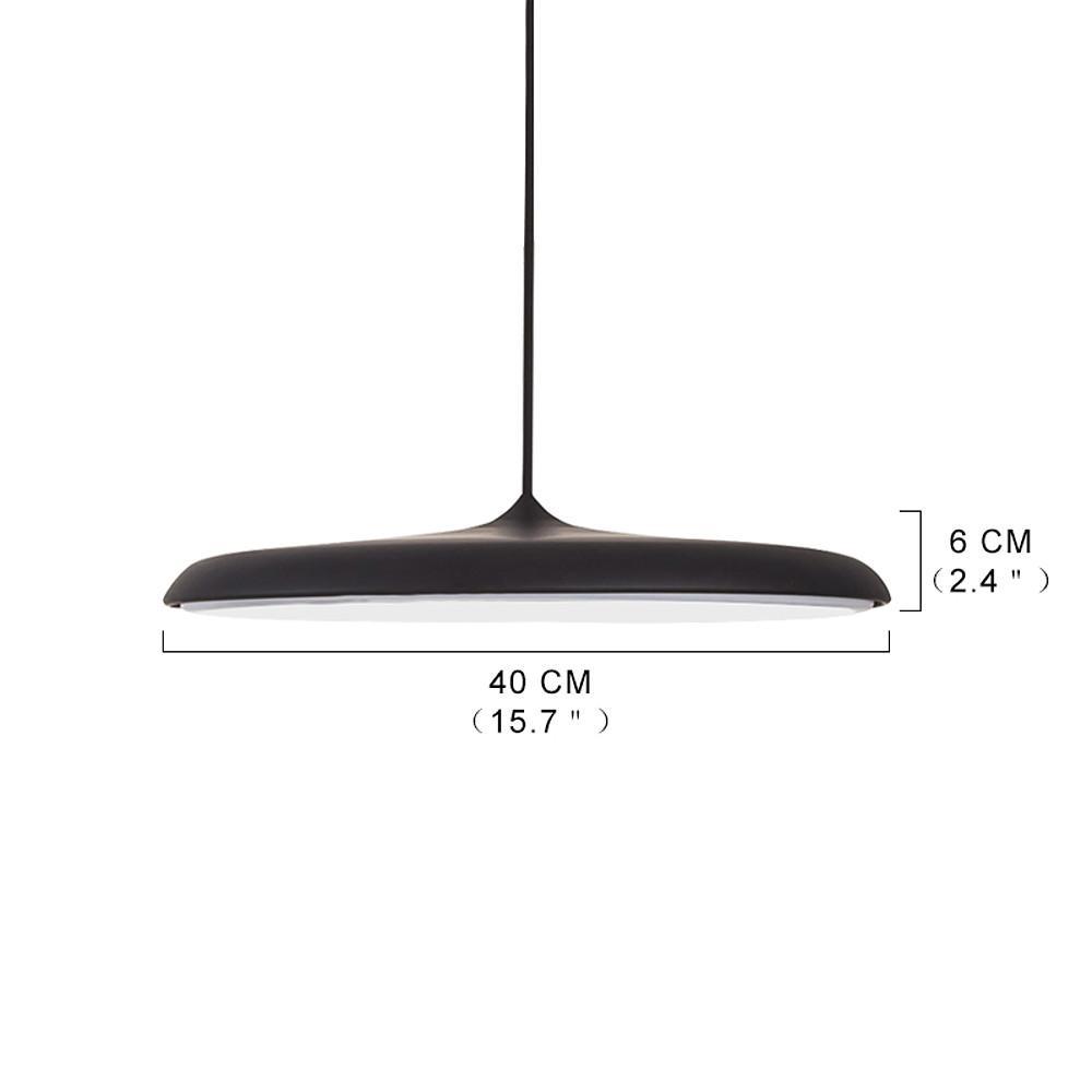 16 Inch Modern Round Metal LED Pendant Light Adjustable Hanging Island Lighting for Kitchen Dining Room
