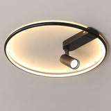 16 Inch Round Dimmable Flush Mount Ceiling Light with Adjustable Track Spotlights