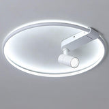 16 Inch Round Dimmable Flush Mount Ceiling Light with Adjustable Track Spotlights