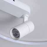 16 Inch Round Dimmable Flush Mount Ceiling Light with Adjustable Track Spotlights