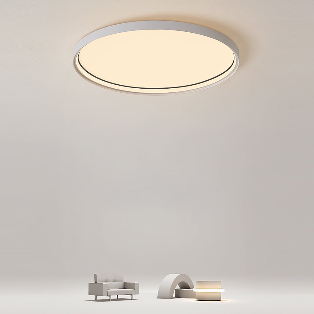 16 Inch Modern Round LED Flush Mount Ceiling Light with Acrylic Edge Design