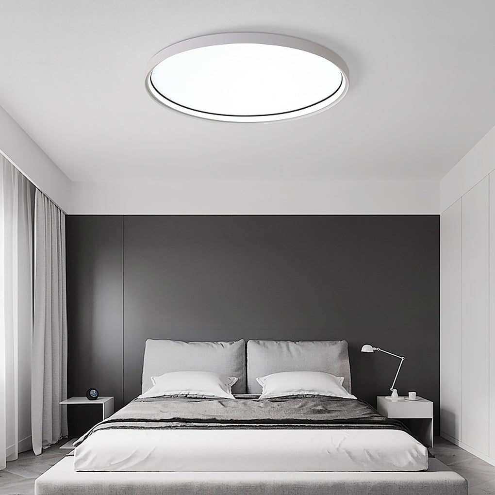 16 Inch Modern Round LED Flush Mount Ceiling Light with Acrylic Edge Design