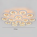 Modern White Flower LED Ceiling Light Dimmable Flush Mount Nordic Bedroom Fixture