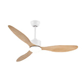 Modern 52 Inch Ceiling Fan with Dimmable LED Light and Remote 3 Blade Silent Motor Flush Mount