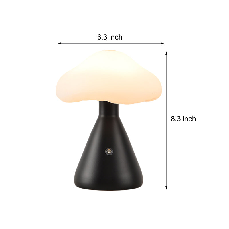 Modern Brushed Metal Mushroom LED Table Lamp with Touch Dimming for Bedroom