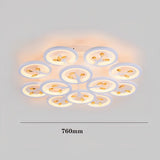Modern White Flower LED Ceiling Light Dimmable Flush Mount Nordic Bedroom Fixture