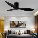 Modern 52 Inch Ceiling Fan with Dimmable LED Light and Remote 3 Blade Silent Motor Flush Mount
