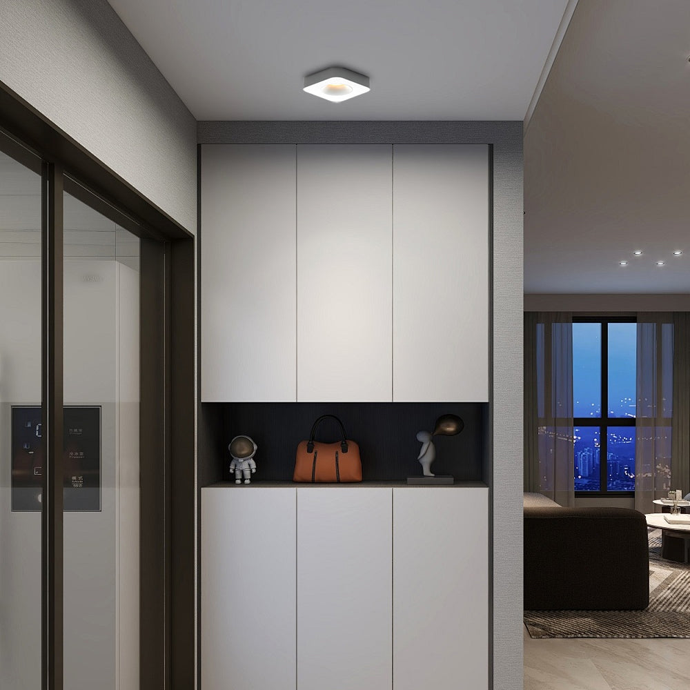 Modern Geometric Ultra Thin LED Ceiling Light with Honeycomb Anti Glare Filter