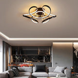 18 Inch Flower Shaped Modern Flush Mount Ceiling Fan with Light and Remote Control