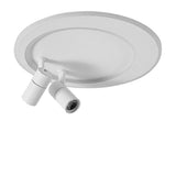 Modern 18 Inch LED Round Flush Mount Ceiling Light with Two Adjustable Dual Spotlights