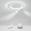 Modern 18 Inch LED Round Flush Mount Ceiling Light with Two Adjustable Dual Spotlights