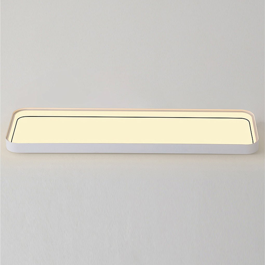 Modern 18 Inch Rectangular LED Flush Mount Ceiling Light with Remote Control for Kitchen Hallway