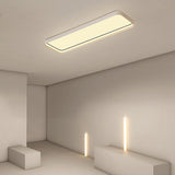 Modern 18 Inch Rectangular LED Flush Mount Ceiling Light with Remote Control for Kitchen Hallway