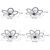 Geometric Flower LED Flush Mount Ceiling Light with Acrylic Petal Design in Black