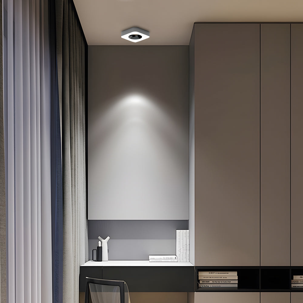 Modern Geometric Ultra Thin LED Ceiling Light with Honeycomb Anti Glare Filter