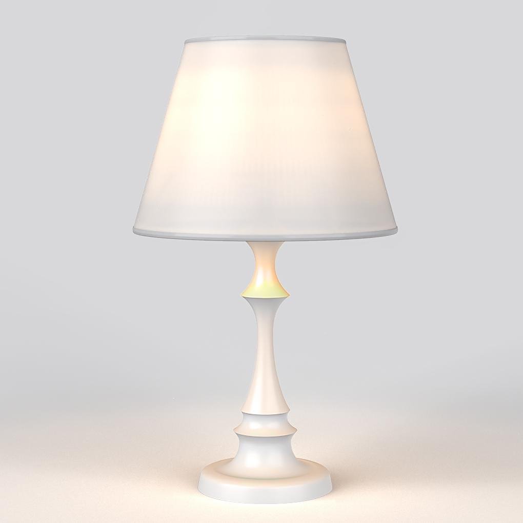 19 Inch Modern French Chess Table Lamp with White PMMA Base and Linen Drum Shade