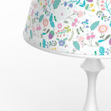 19 Inch Modern French Chess Table Lamp with White PMMA Base and Linen Drum Shade