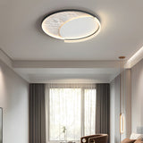 Modern Moon Texture LED Ceiling Light 3 Step Dimming Geometric Flush Mount Lamp