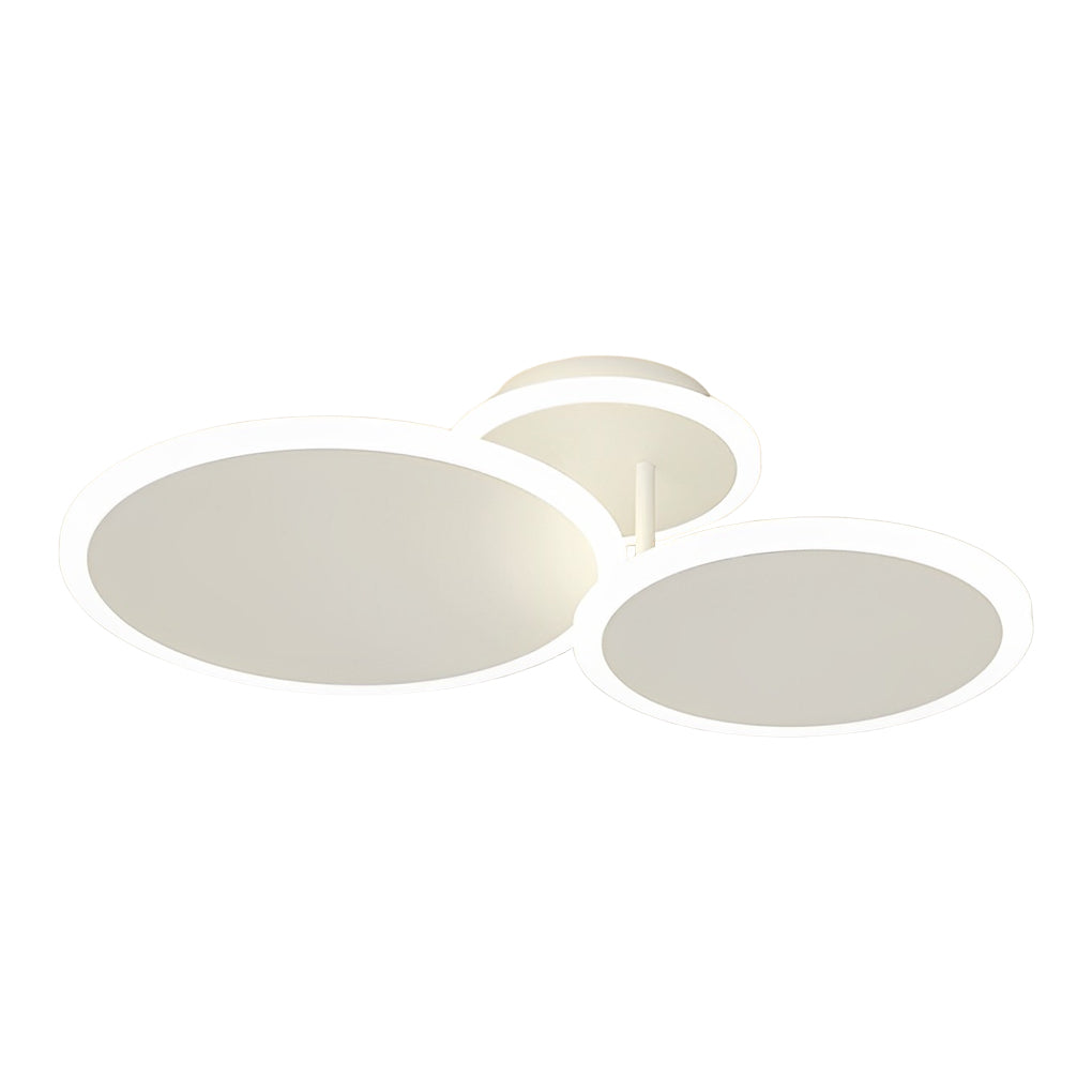 Modern Nordic Round LED Flush Mount Ceiling Light Matte White Finish with 3 Step Dimming