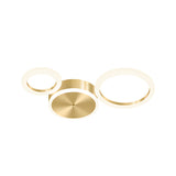 Contemporary Gold LED Flush Mount Ceiling Light Ring Circle Fixture for Living Room Bedroom