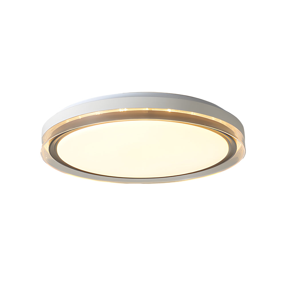 Modern White Round LED Ceiling Light Fixture with 3 Step Dimming and Acrylic Diffuser