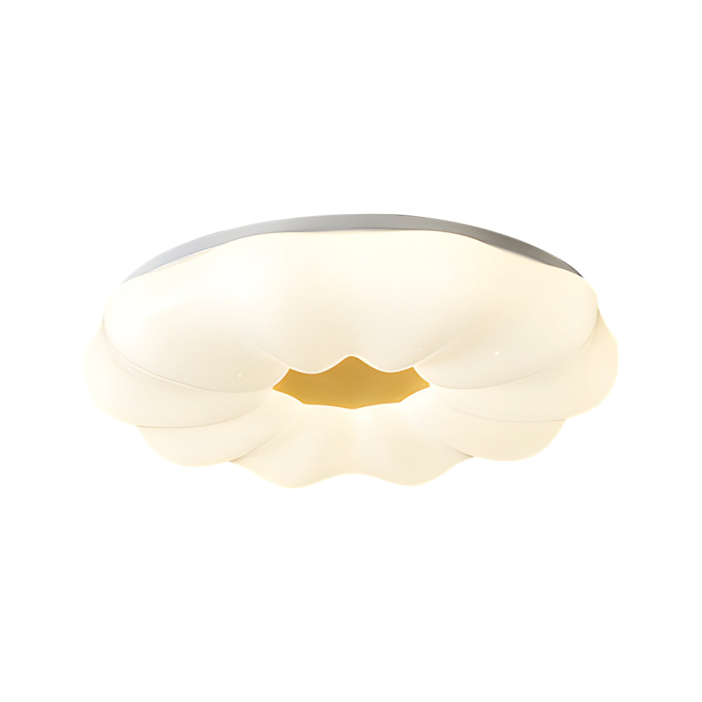 Modern Cloud Flower Acrylic Ceiling Light with 3 Step Dimming Flush Mount Lamp in White