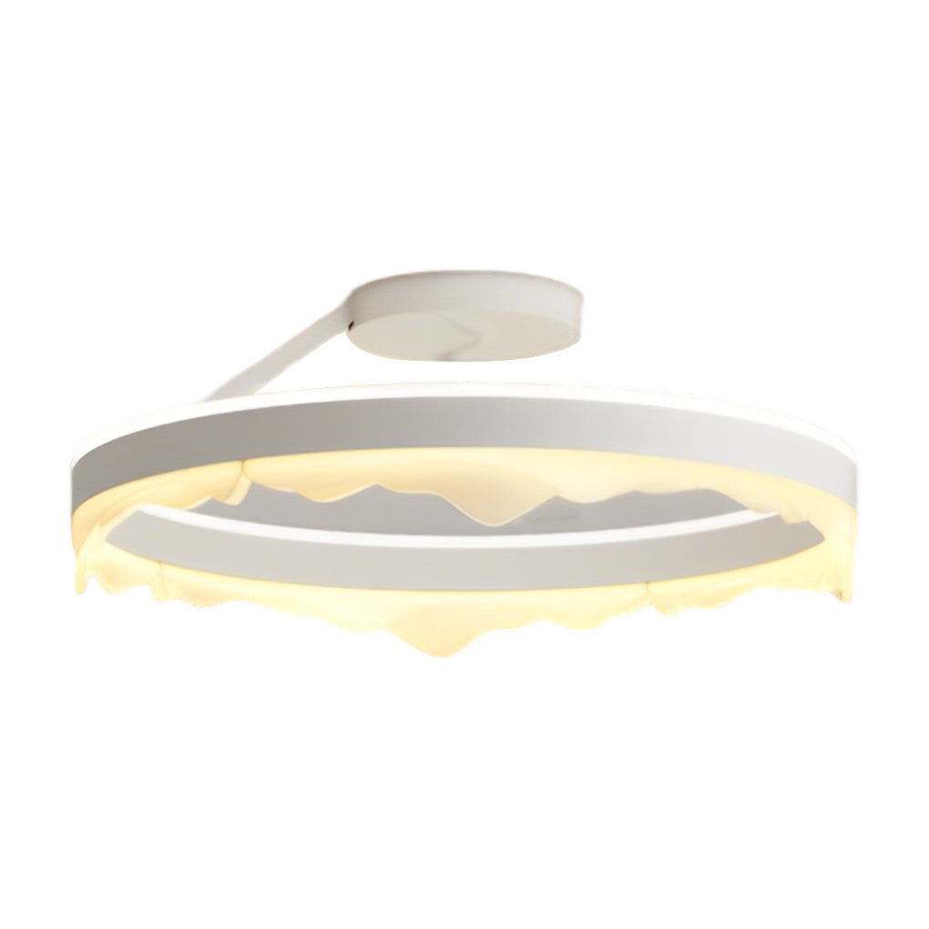 Modern Round Dimmable LED Ceiling Light White Nordic Flush Mount Fixture for Living Room