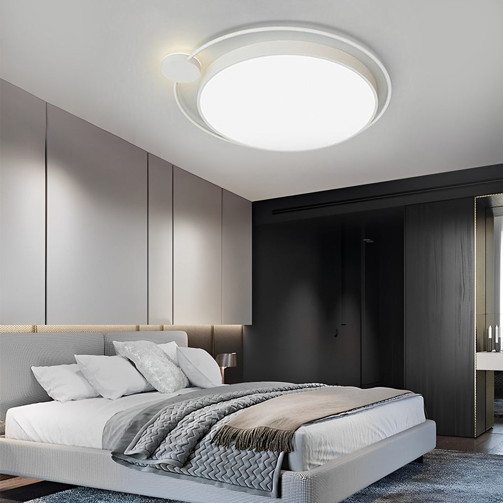 Modern Circular LED Flush Mount Ceiling Light Dimmable Nordic Geometric Fixture for Living Room