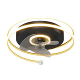 Modern 20 Inch Low Profile Bladeless Ceiling Fan with Dimmable LED Light for Bedroom and Dining Room